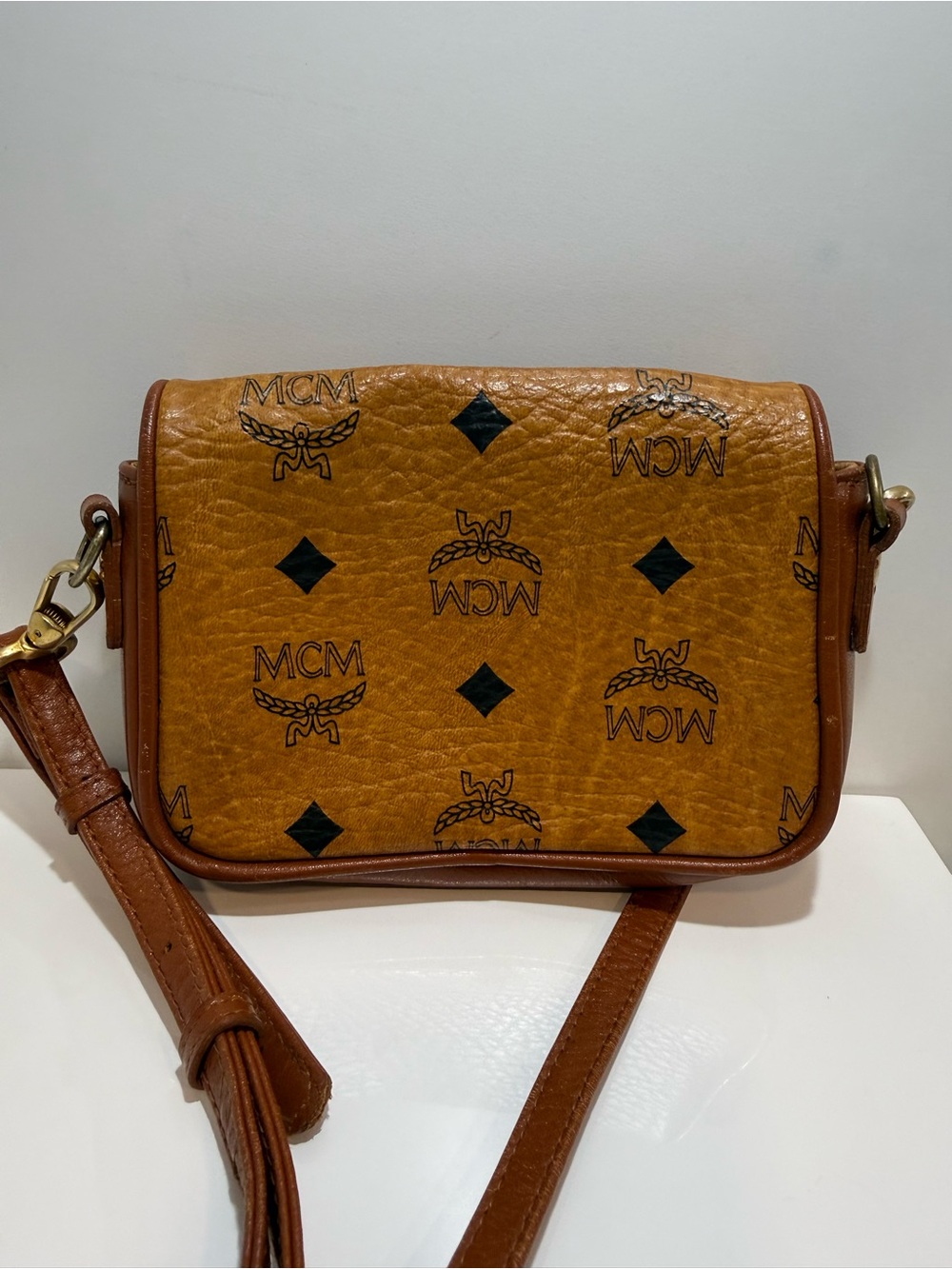MCM Cognac Visetos Mini Crossbody Bag - Picture 5 of 7